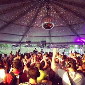 silent disco music festival in open tent may 2016